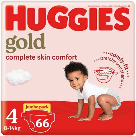 HUGGIES Diapers Gold Size 4 Jumbo 66s