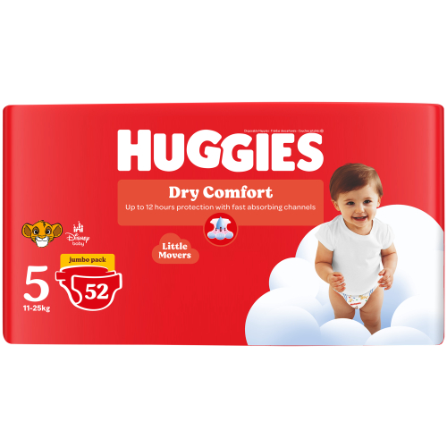 HUGGIES Diapers Dry Comf Size 5 52s