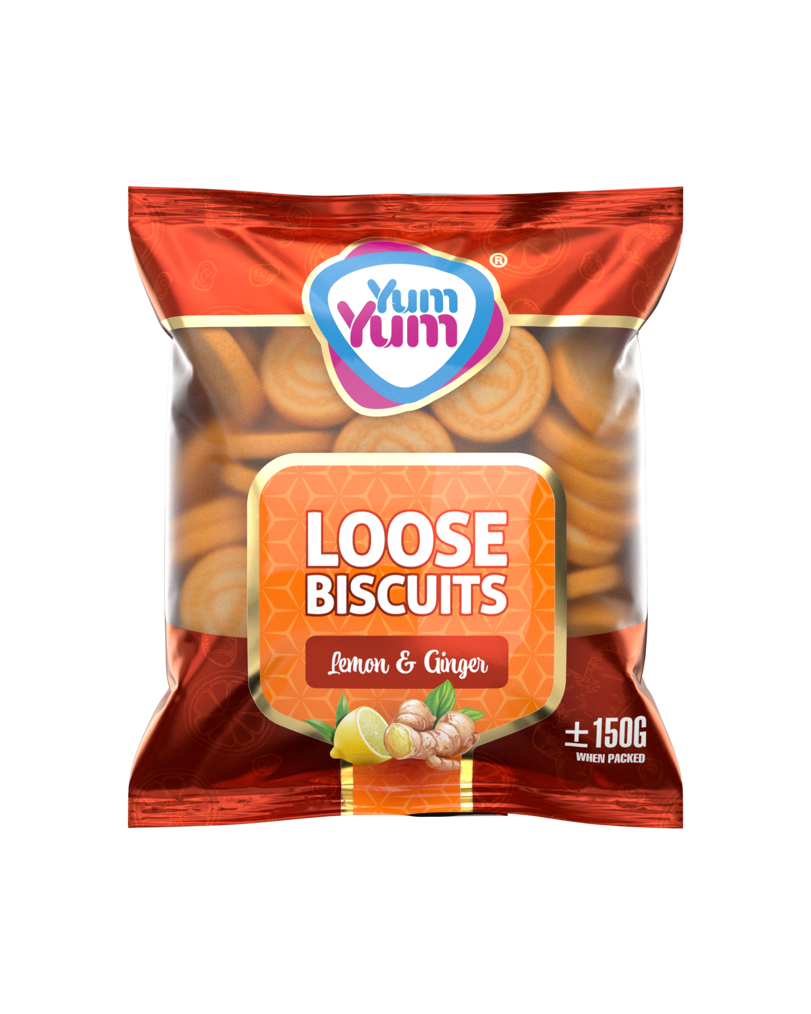 YUM YUM Loose Biscuits Lemon & Ginger 250g