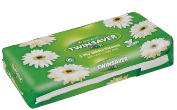 TWINSAVER 2Ply White Facial Tissues 90's Soft Pack