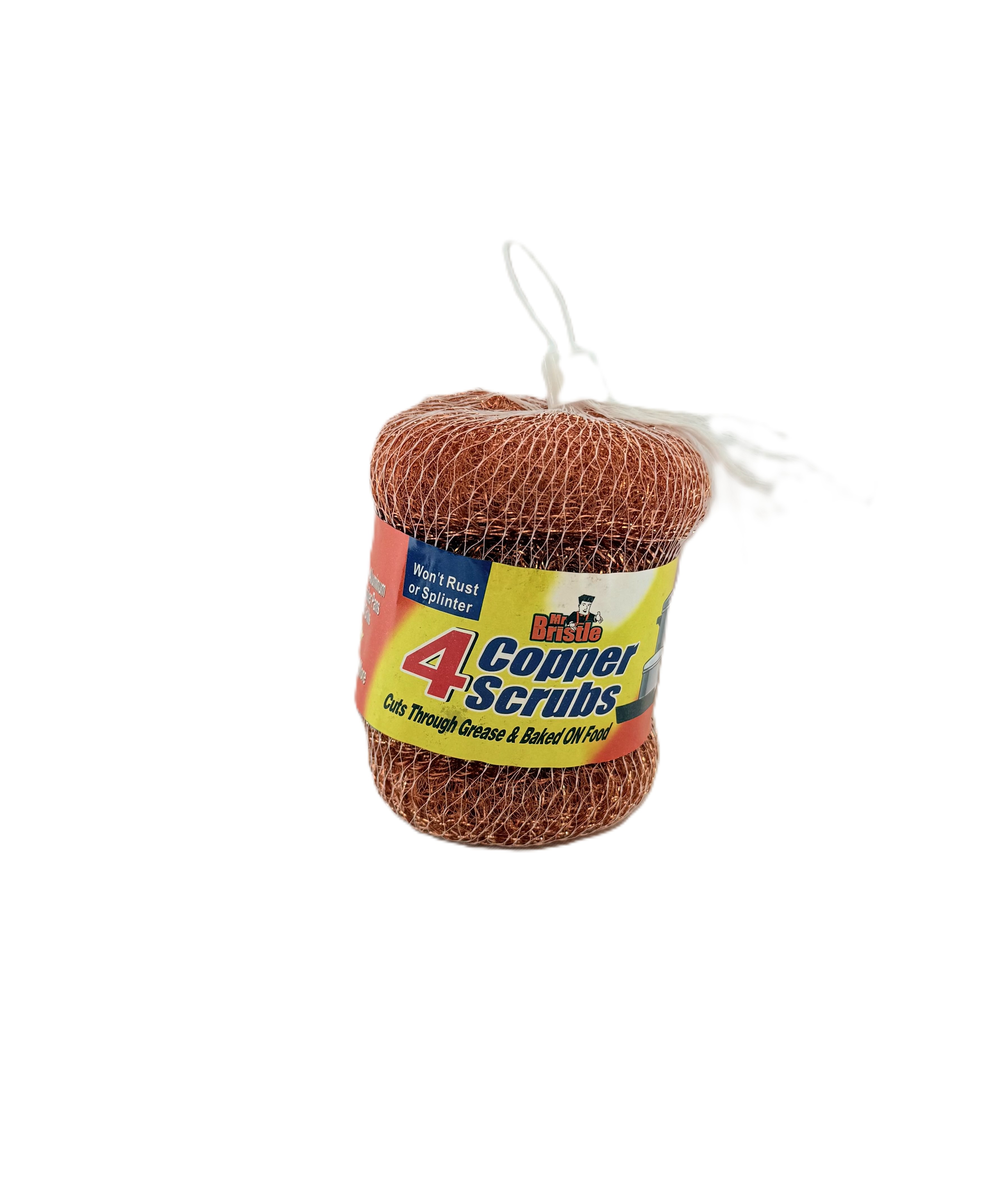 MR BRISTLE 4 Pack Copper Platted Mesh Scrourer