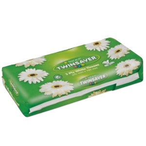 TWINSAVER 2Ply White Facial Tissues 90's Soft Pack